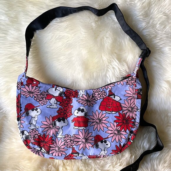 Baggu x Peanuts NWT Crescent Bag Medium - Floral Snoopy - Picture 2 of 10